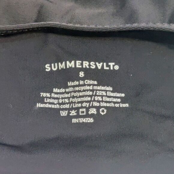 Summer Salt The Deep Dive Size 8 Swimsuit Black White One Piece Beach NEW! - Picture 6 of 9